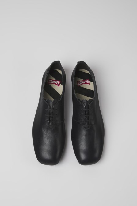 Casi Myra Black Leather Shoes For Women Camper New Arrivals