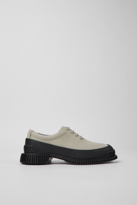 Pix Black And Gray Leather Shoes For Women Camper New Arrivals