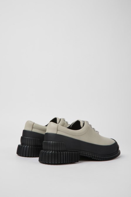 Pix Black And Gray Leather Shoes For Women Camper New Arrivals