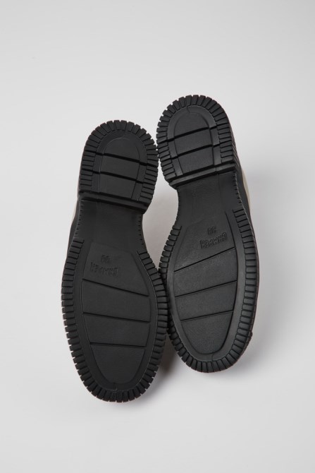 Pix Black And Gray Leather Shoes For Women Camper New Arrivals