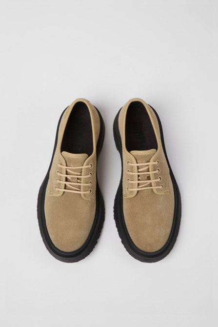 Design Walden Beige Nubuck Shoes For Women Camper