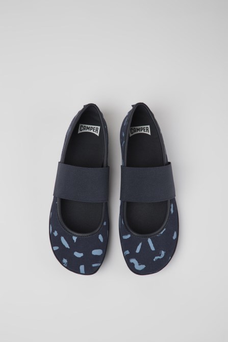 Design Right Multicolored Nubuck And Leather Ballerinas For Women Camper