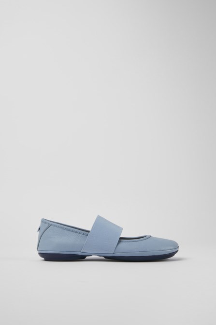 Exclusive Camper Right Blue Leather Ballerinas For Women