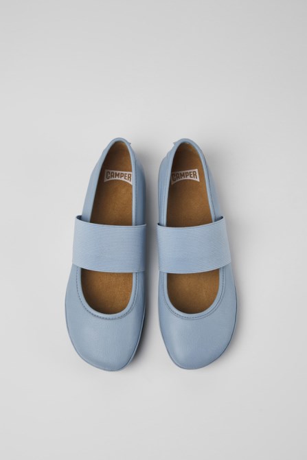 Exclusive Camper Right Blue Leather Ballerinas For Women