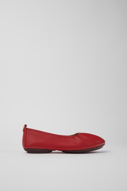 Camper Right Red Leather Ballerinas For Women New Arrivals