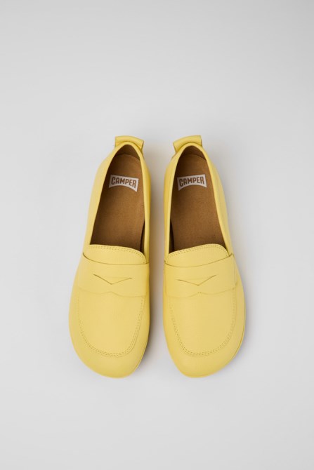 Right Yellow Leather Shoes For Women Camper New Arrivals