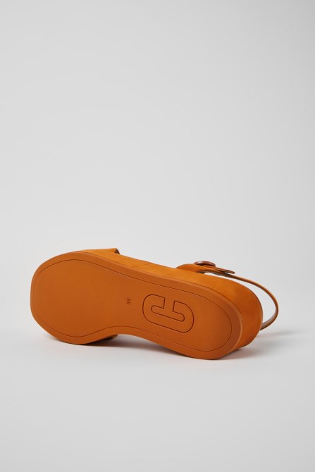 Misia Brown Nubuck Sandals For Women Exclusive Camper