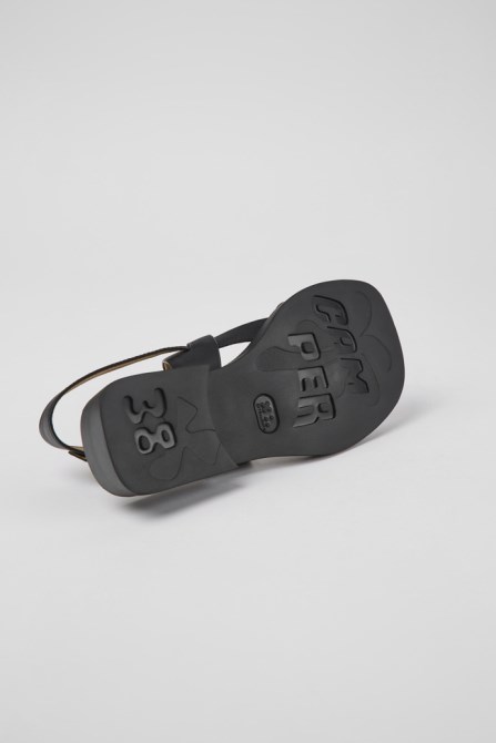 Camper Dana Black Leather Sandals For Women New Arrivals