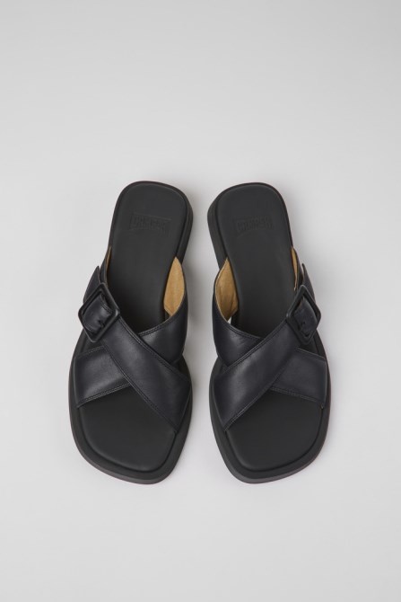 Dana Black Leather Sandals For Women Exclusive Camper