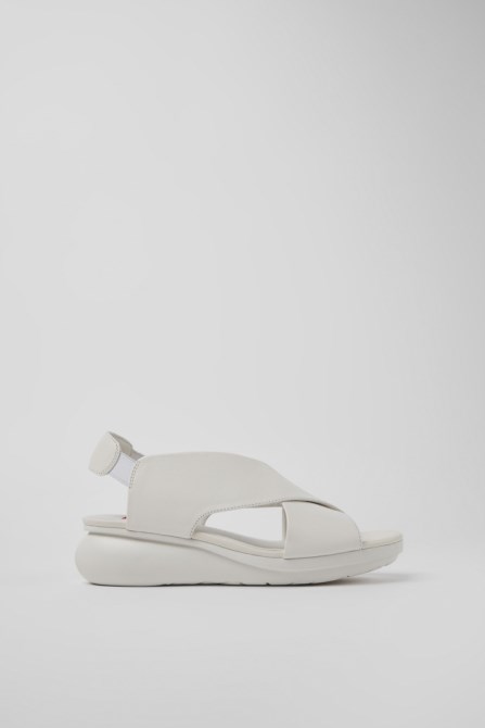 Balloon White Leather Sandals For Women Camper New Arrivals