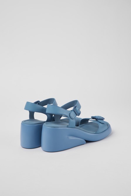 Kaah Blue Leather Sandals For Women Exclusive Camper