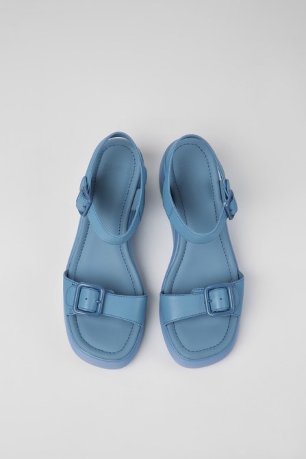 Kaah Blue Leather Sandals For Women Exclusive Camper