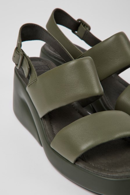 Exclusive Camper Kaah Green Leather Sandals For Women