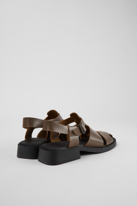 Camper Design Dana Brown Leather Sandals For Women