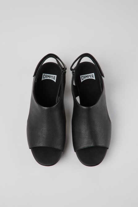 Camper Balloon Black Leather Sandals For Women New Arrivals