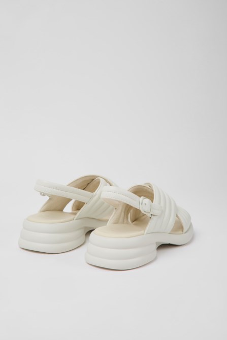 Camper Design Spiro White Leather Sandals For Women