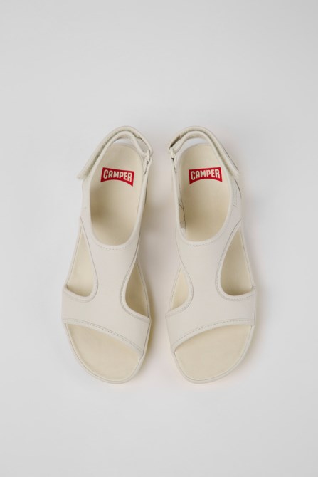 Exclusive Camper Right White Leather Sandals For Women
