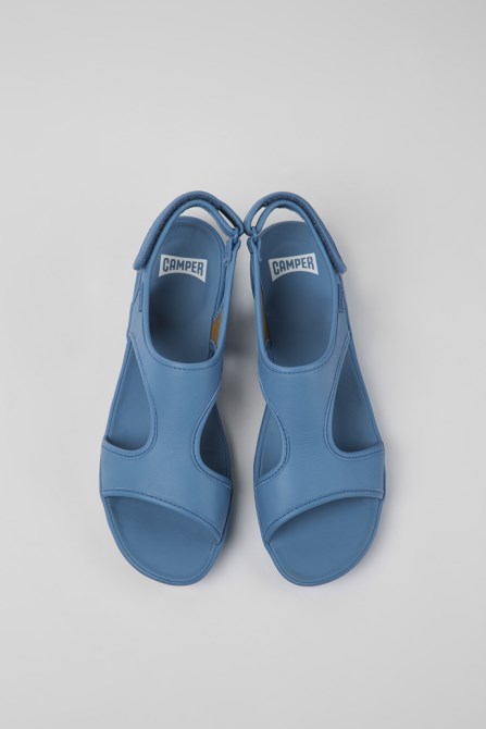 Right Blue Leather Sandals For Women Exclusive Camper