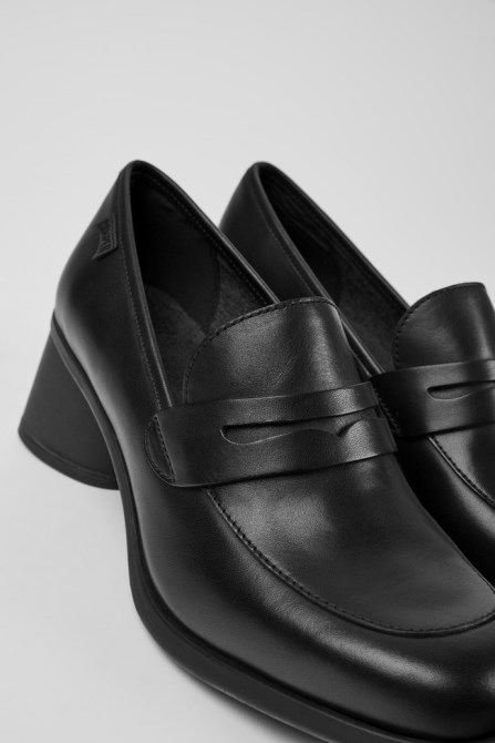 Design Kiara Black Leather Heels Camper