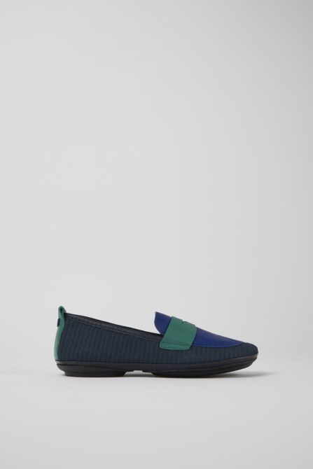 Camper Twins Blue And Green Recycled Leather Shoes For Women New Arrivals