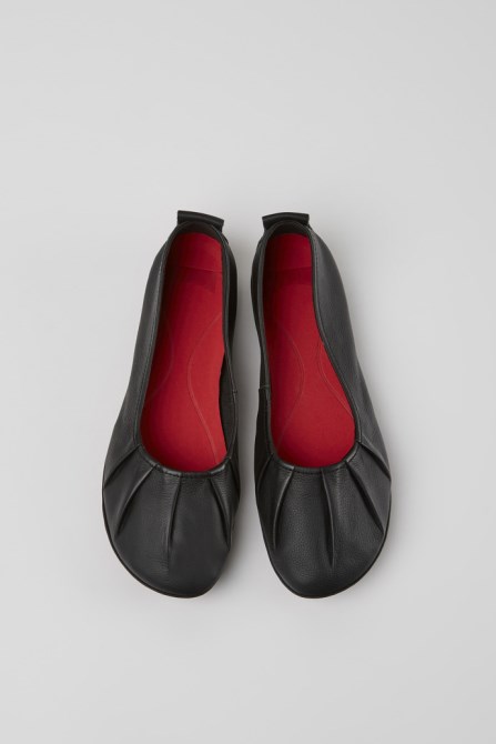 Camper Right Black Leather Ballerina Flats For Women New Arrivals