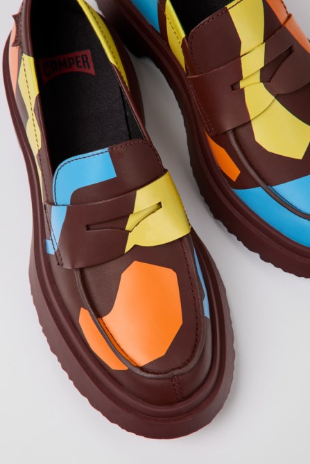 Twins Multicolored Printed Loafers For Women Camper New Arrivals