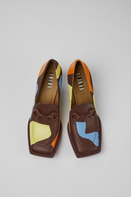 Exclusive Camper Twins Multicolored Leather Heels For Women