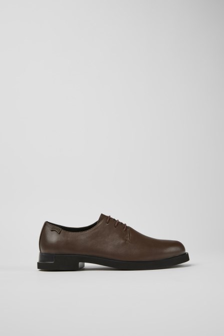 Camper Design Iman Dark Brown Leather Shoes For Women