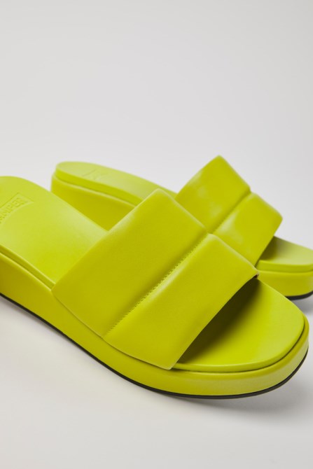 Camper Design Misia Green Leather Sandals For Women