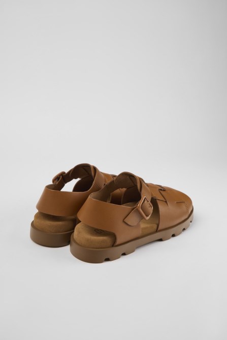 Design Brutus Sandal Brown Leather Sandals For Men Camper