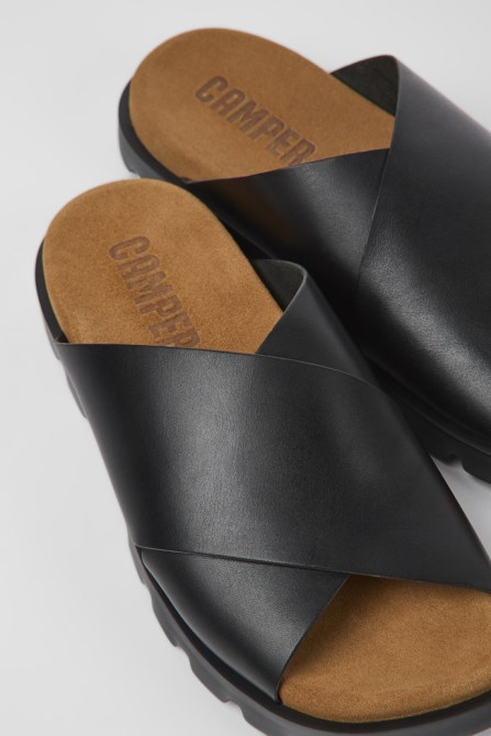 Camper Brutus Sandal Black Leather Sandals For Men New Arrivals