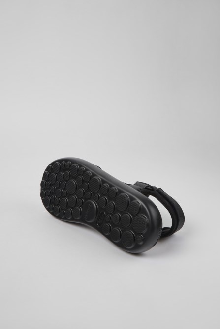 Camper Pelotas Flota Black Leather And Textile Sandals For Men New Arrivals