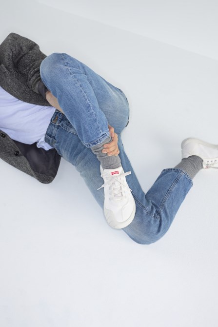Camper Path White Textile Sneakers For Men New Arrivals