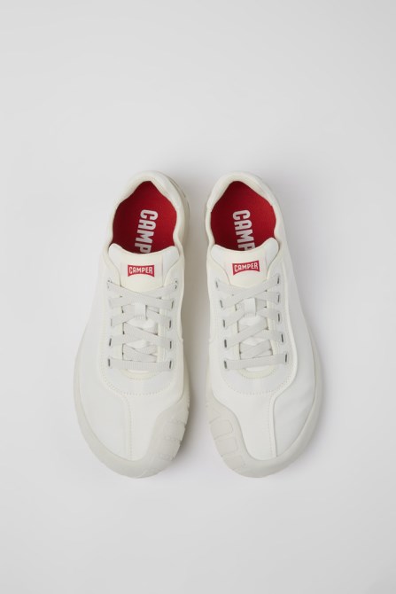 Camper Path White Textile Sneakers For Men New Arrivals