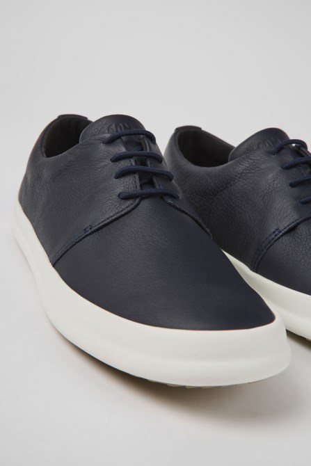 Design Chasis Blue Leather Shoes For Men Camper