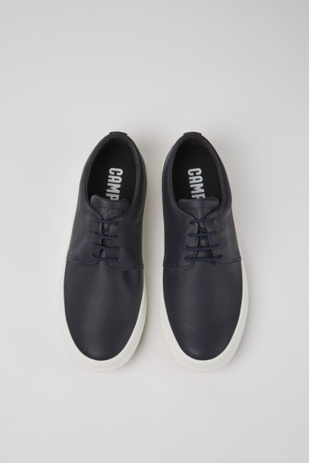 Design Chasis Blue Leather Shoes For Men Camper