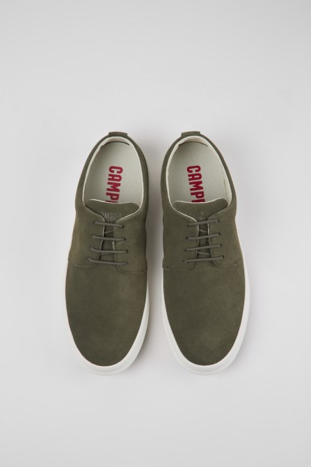 Chasis Green Nubuck Shoes For Men Camper New Arrivals