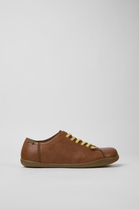 Camper Design Peu Brown Leather Shoes For Men