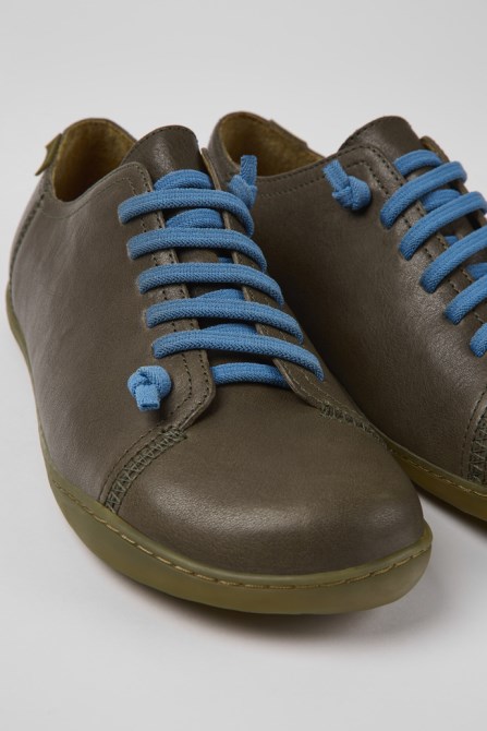 Camper Peu Green Leather Shoes For Men New Arrivals