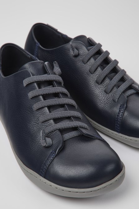 Peu Blue Leather Shoes For Men Camper New Arrivals