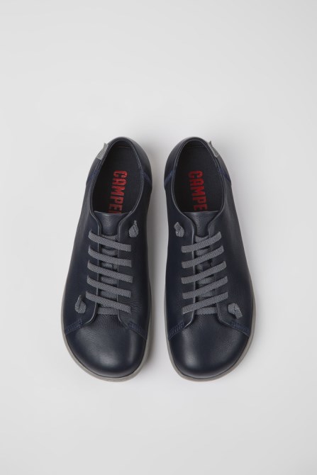 Peu Blue Leather Shoes For Men Camper New Arrivals