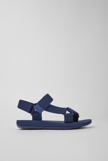 Camper Design Match Blue Textile Sandals For Men