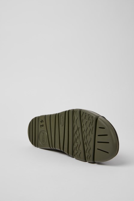 Oruga Black Leather And Textile Sandals For Men Camper New Arrivals