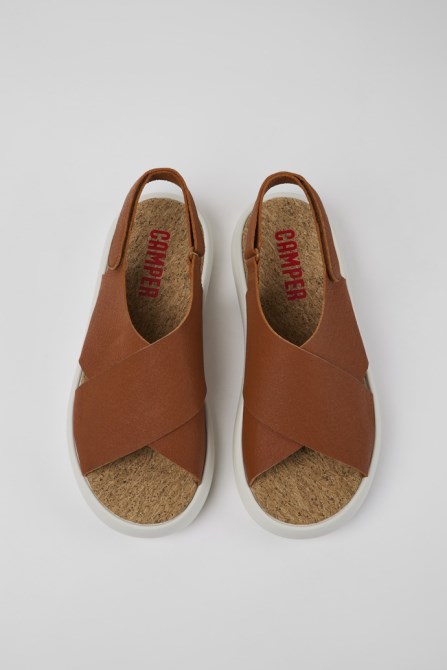 Pelotas Flota Brown And White Leather Sandals For Men Camper New Arrivals