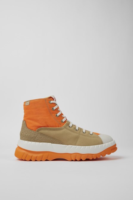Camper Design Teix Orange And Beige Ankle Boots For Men