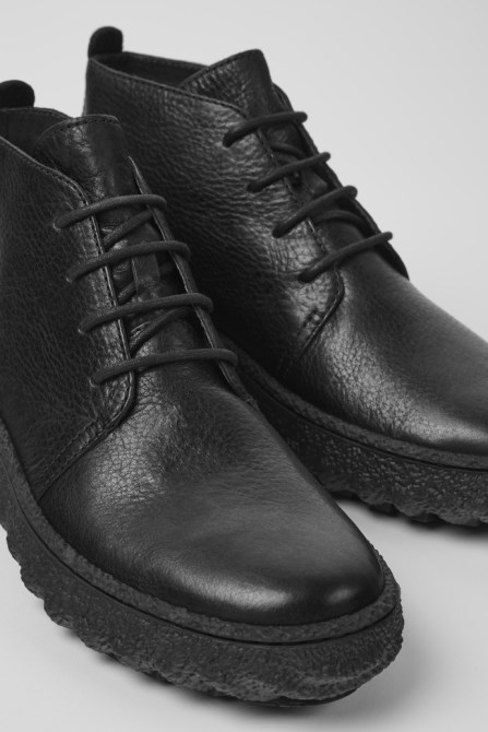 Camper Design Ground Michelin Black Lace Up Ankle Boot For Men