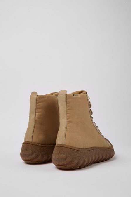 Ground Beige Textile And Leather Ankle Boots For Men Camper New Arrivals