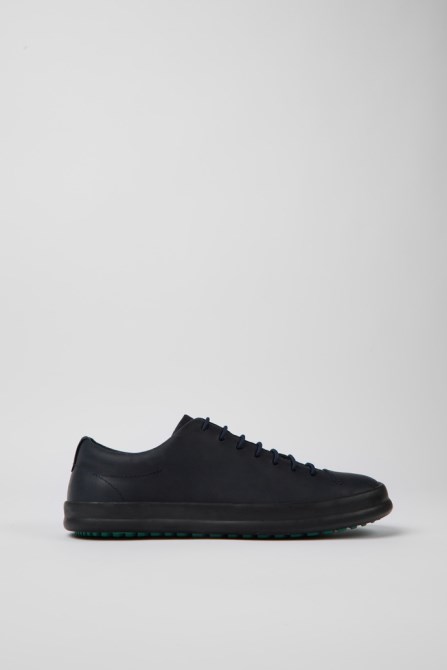 Camper Design Chasis Navy Blue Leather Shoes For Men