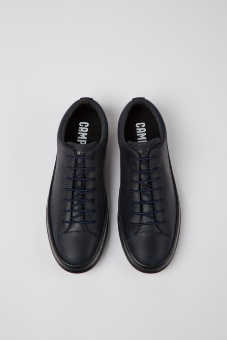 Camper Design Chasis Navy Blue Leather Shoes For Men