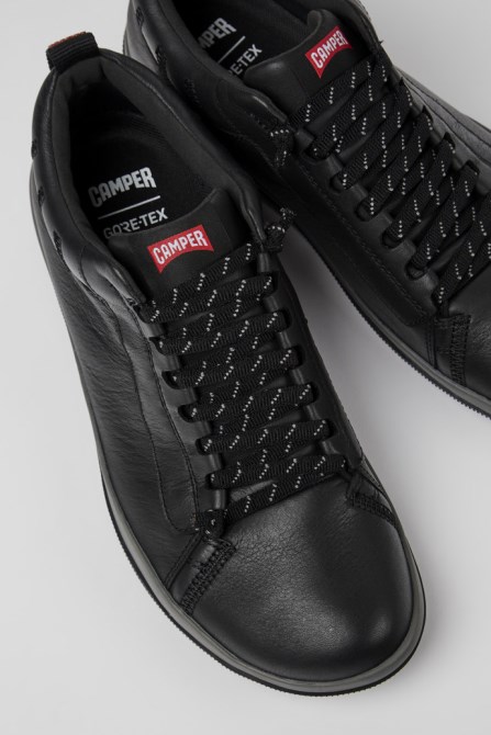Camper Design Peu Pista Gore-Tex Black Leather Shoes For Men